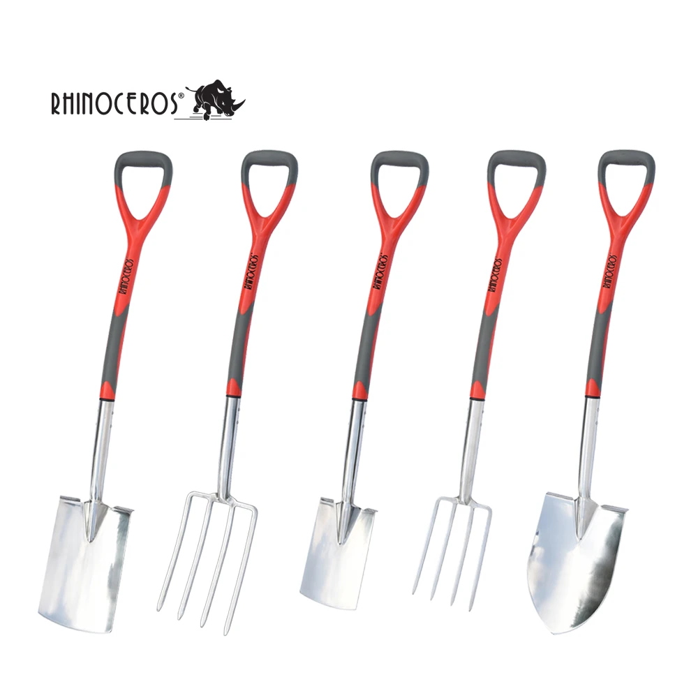 High Quality Professional Garden Tool Y shape Ergonomic Handle Digging Garden Stainless Steel Spade Shovel For Cultivators
