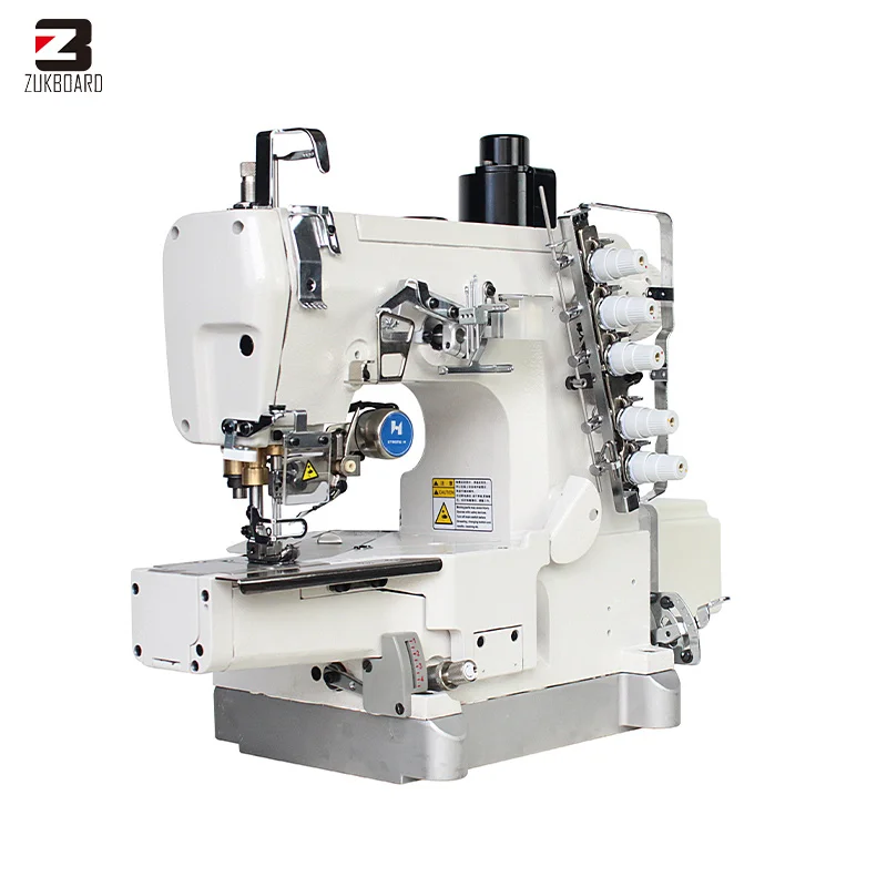 Direct drive servo motor flat seaming cover stitch sewing machine with automatic wire cutting function