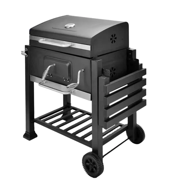 Большой квадратный угольный гриль на колесиках rotisseries для барбекю многофункциональный садовый