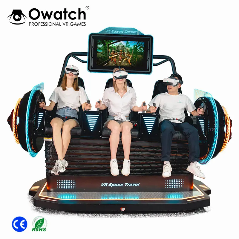 2024 newest item 9d virtual reality 9d vr 9d cinema motion chair with 3 seats