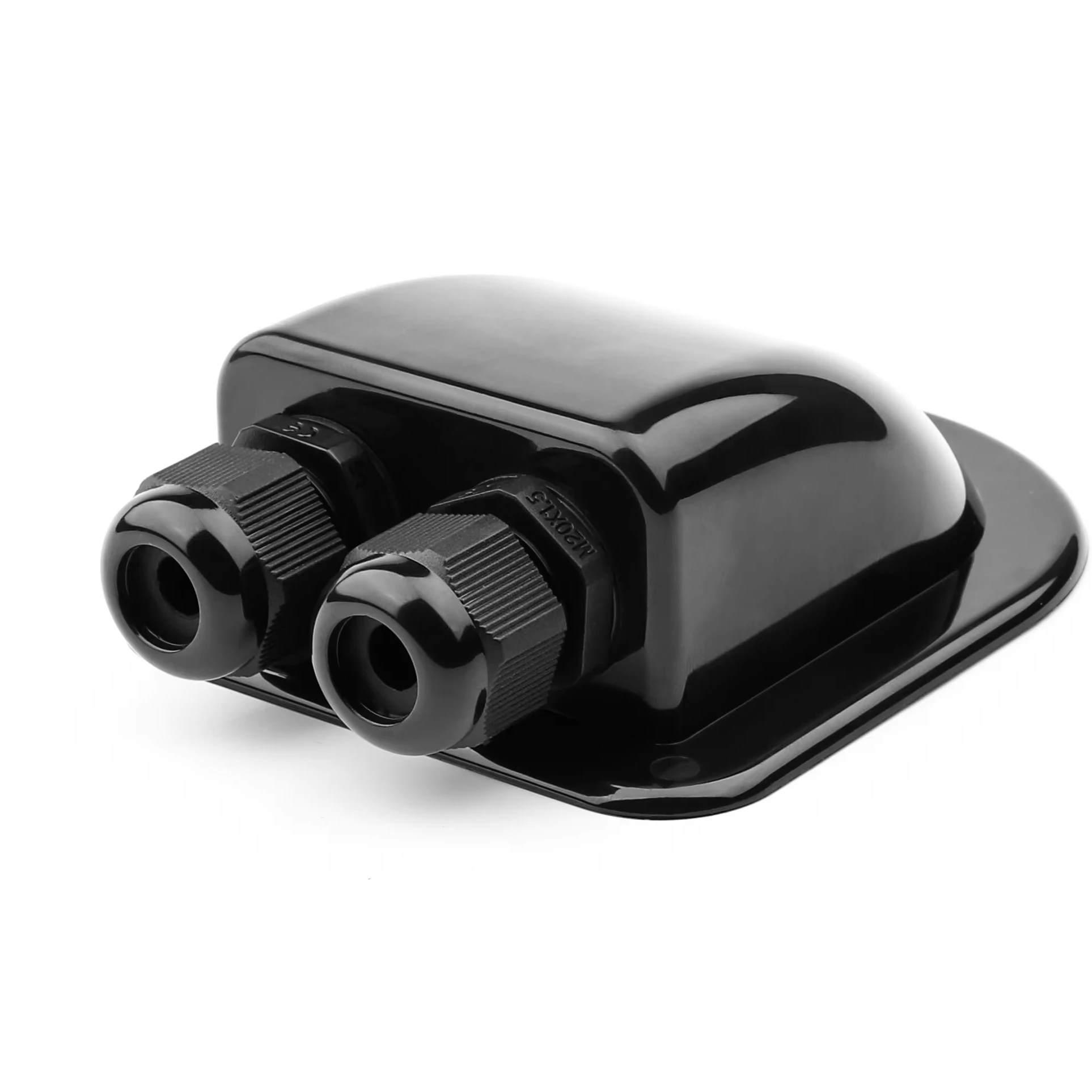 In stock IP68 Waterproof ABS Solar Cable double Entry Gland Input Socket for 6-12mm Satellite Air Conditioner Caravan motohome