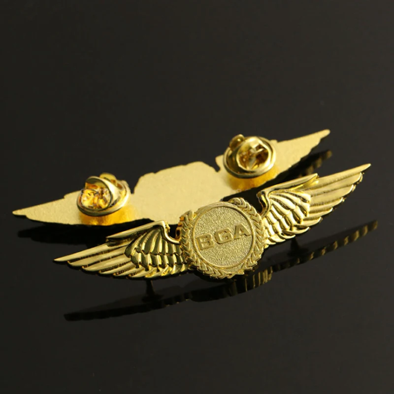 Wholesale  customized  Metal Badge  Wings Angel Pilot Lapel  Pin Hard Soft Enamel  lapel Pin