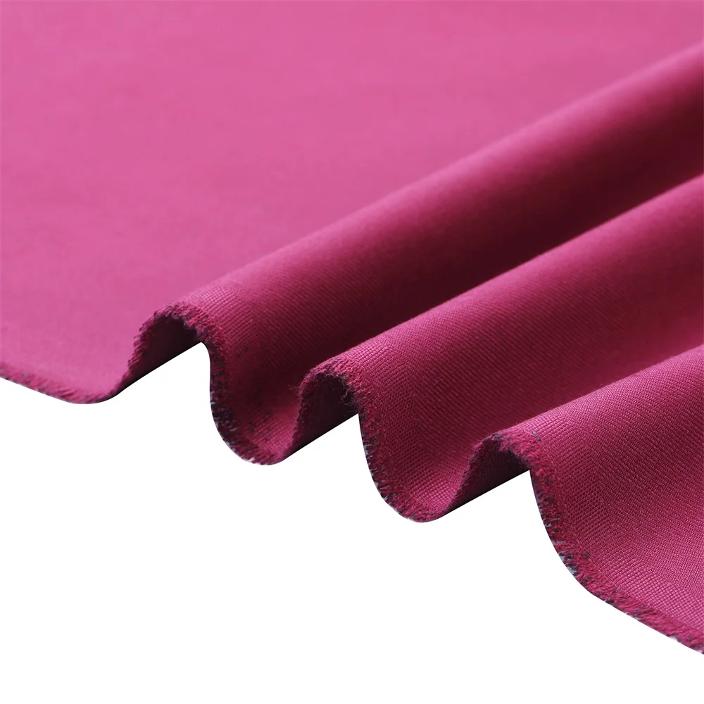 India Polyester Viscose Elastane Twill Fabric 58% Viscose 42% Polyester Woven Plain Style for Garment & Dress Use