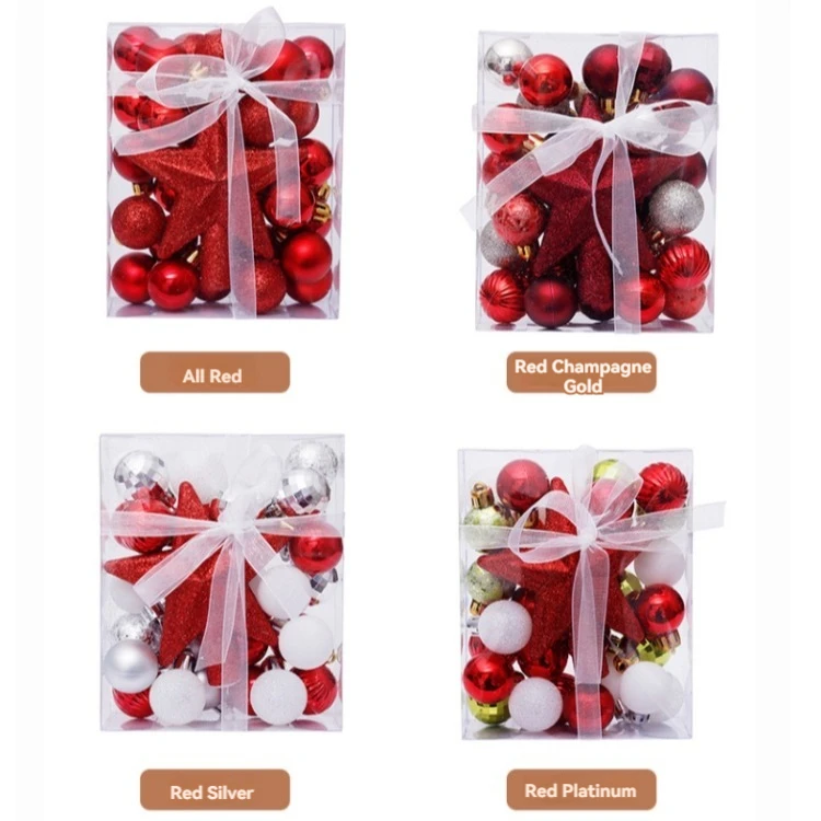 Christmas Tree Ornaments Xmas Balls Decor Set Christmas Decoration Item for Festive Holiday Season