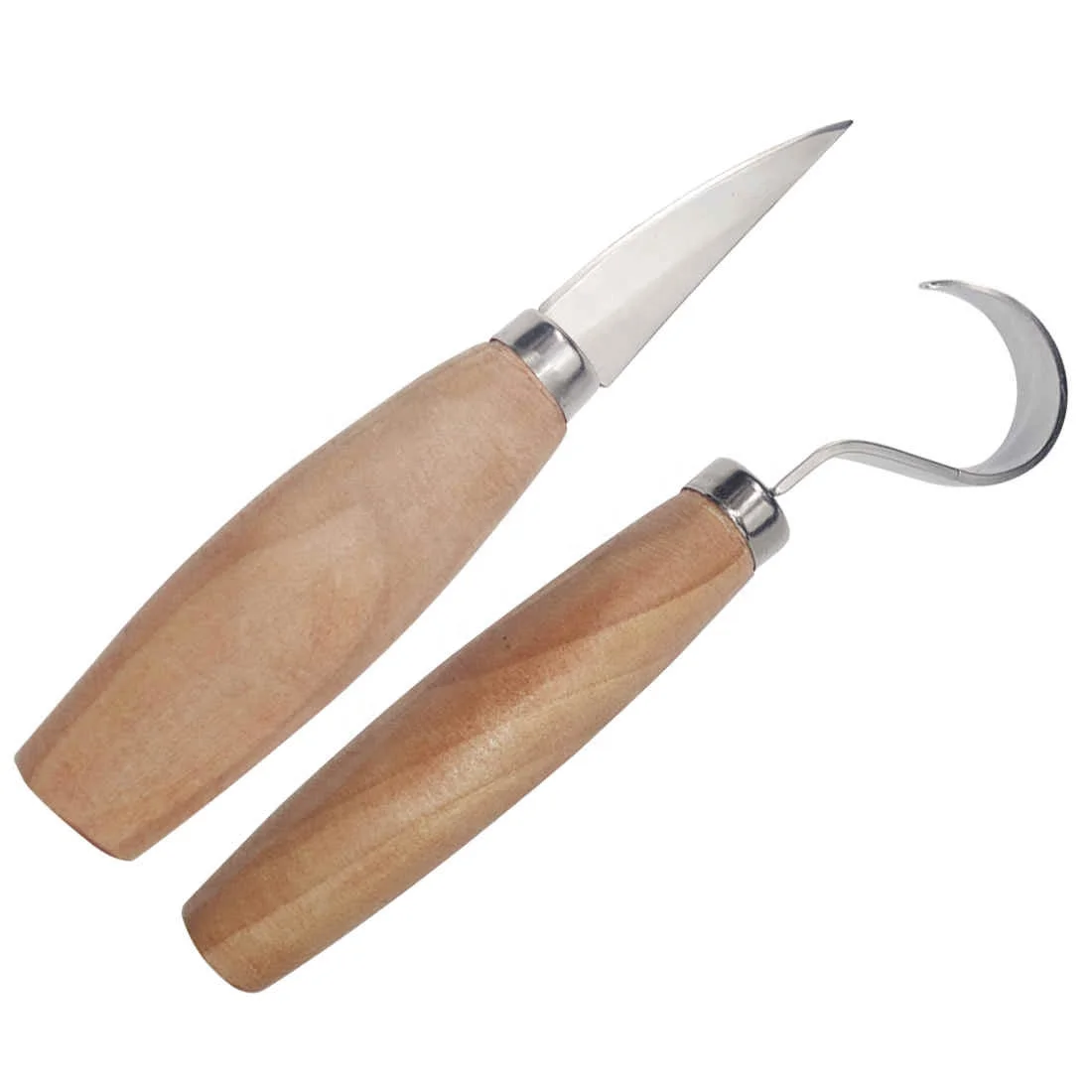Stainless Steel Woodcarving Cutter Woodwork Sculptural DIY Wood Handle Spoon Carving Knife Woodcut Tools Kit