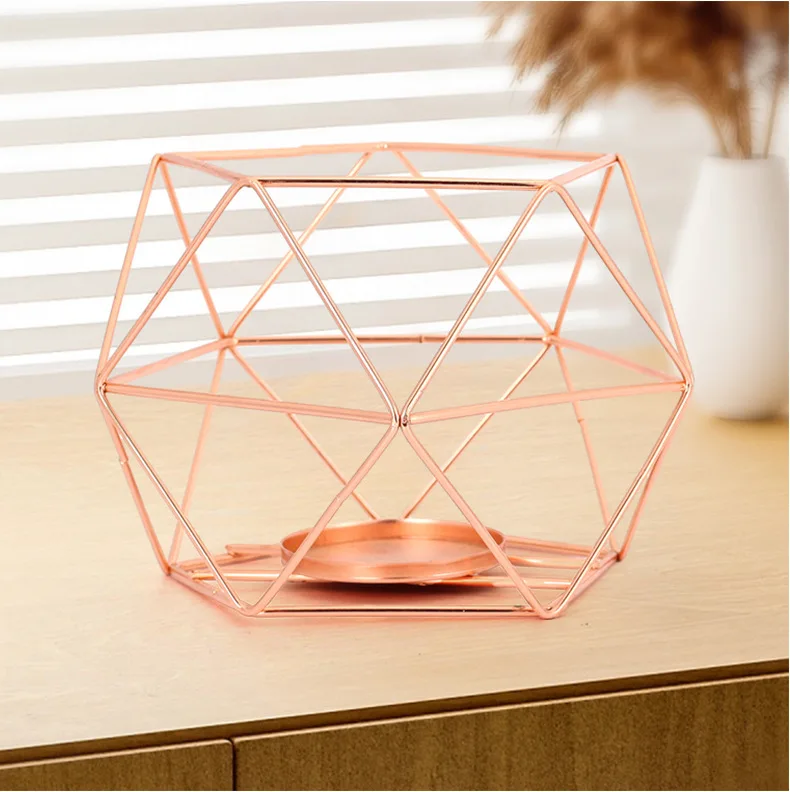 Dropshipping Shopify Geometric Candle Tealight Holders Gold Holder for Tea Light Decorative Votive Candle Stand