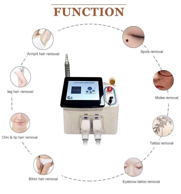 Low price 2 in 1 laser hair tatoo removal 808 diode laser and pico 2in1 pico laser korea