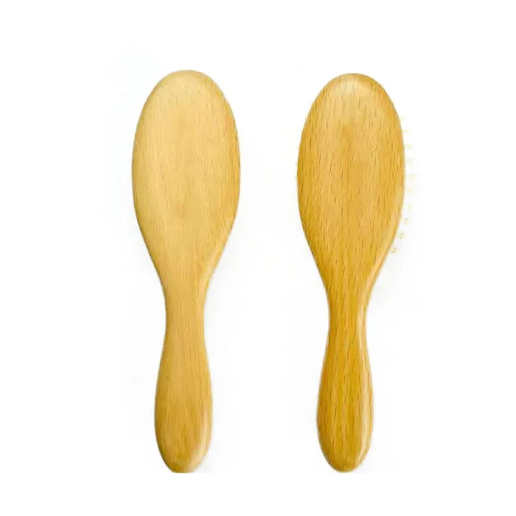 baby products 2021 trending online 2-Piece Soft Wool Wooden Baby Hair Brush and Comb Set Grooming