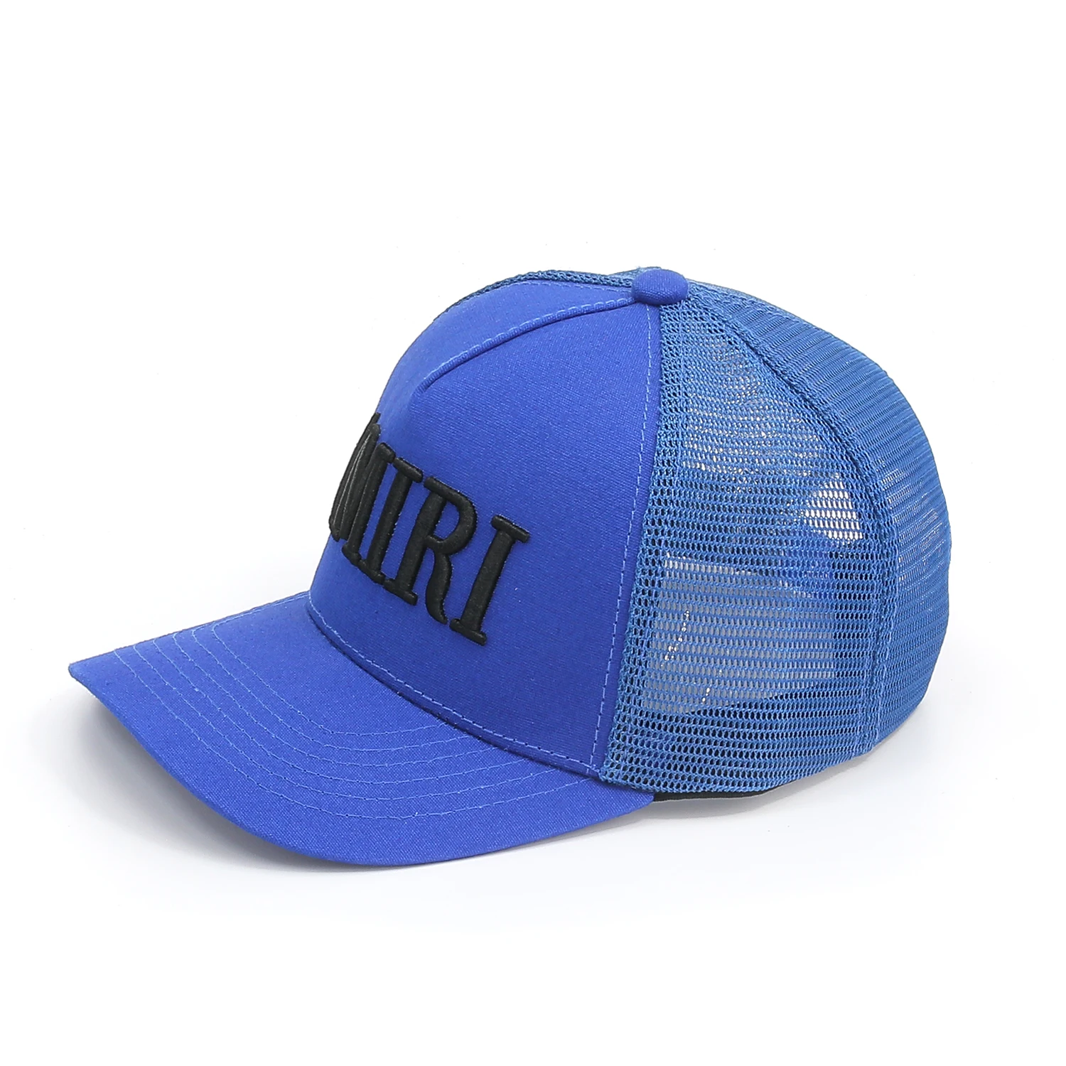 Wholesale Men High Quality Trucker Snapback 5 Panel Brim 3D Embroidery Fitted Sports Cap Amiry Baseball Cap