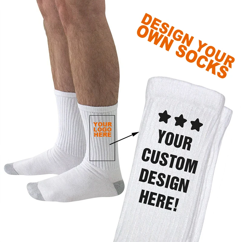 Unisex crew OEM personalized design your own customized socks sox custom logo socks
