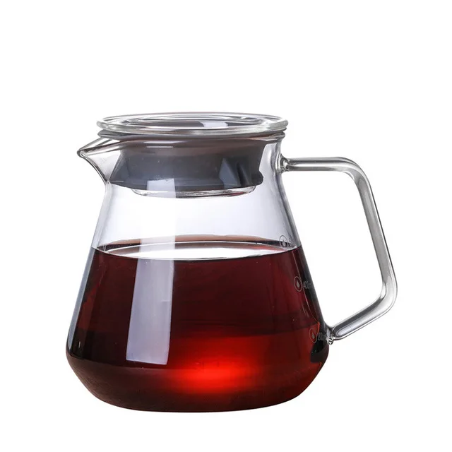 Home use coffee and tea tool high borosilicate 400ml 650ml coffee share pot glass server pot