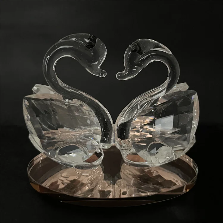 2022 New Crystal Swan For Wedding Gift Wholesale Craft decorative crystal glass swan glass swan figurine