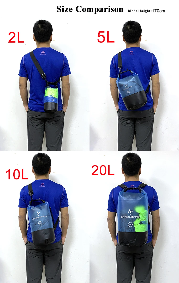 Outdoor Dry Sack Floating Waterproof Bag 2L 5L 10L 20L Boating Kayaking Hiking Camping Rafting Fishing Bag