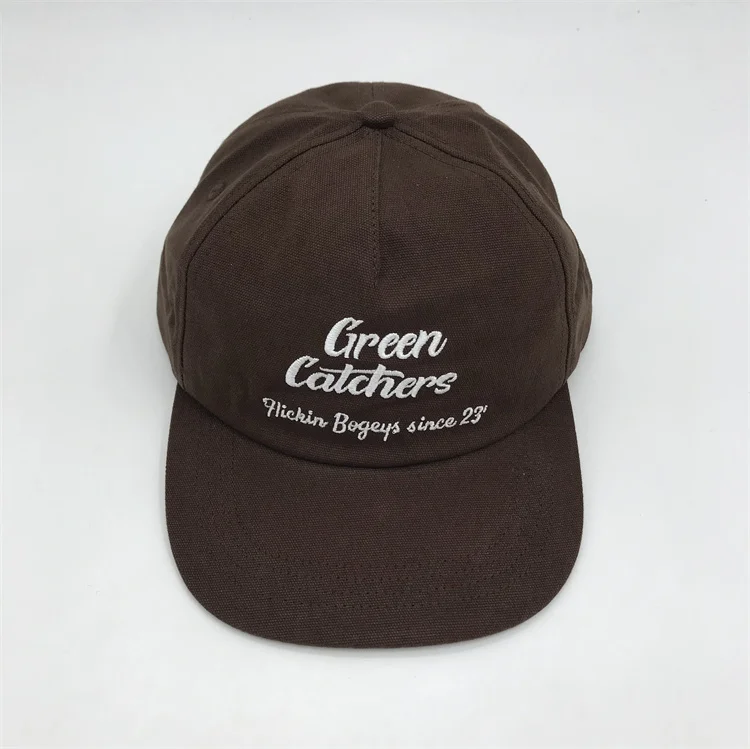 5 panel little curve brim unstructured style hats  corduroy embroidery logo dad hats canvas unstructured hats