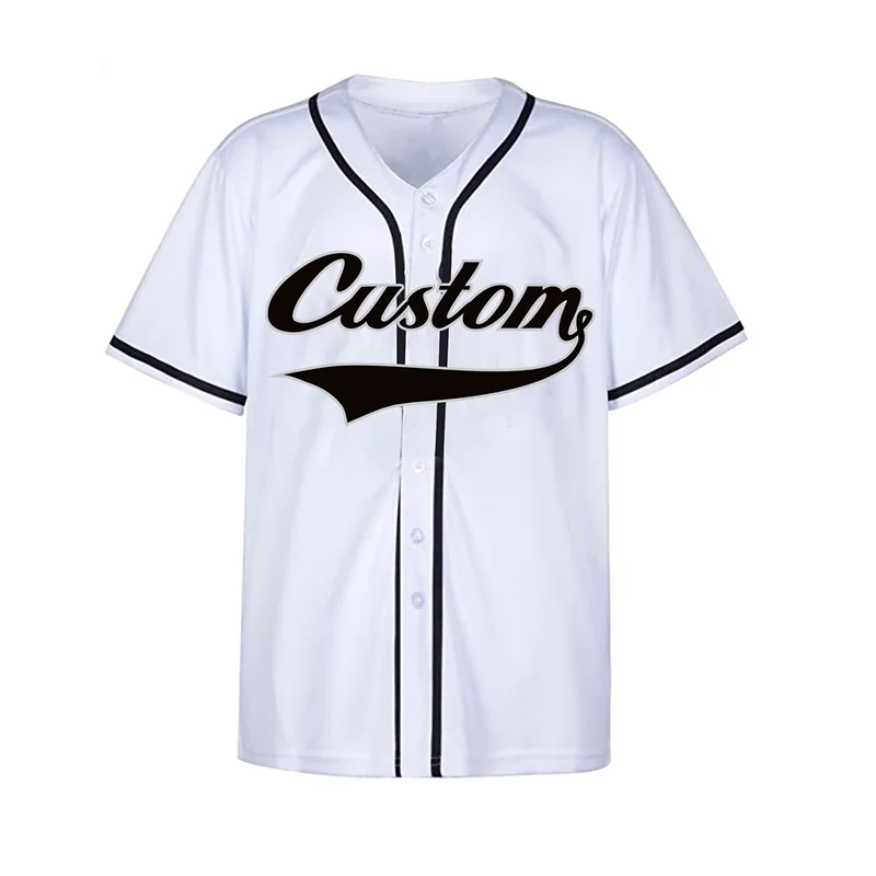 OEM Cheap Blank Sublimation polyester Baseball Uniform Shirts white Team kids baseball jerseys