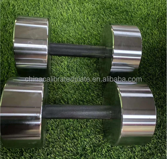 High Quality Custom Logo Stainless steel dumbbell set  2.5kg-90kg dumbells sports equipment free weights  chromed dumbbells