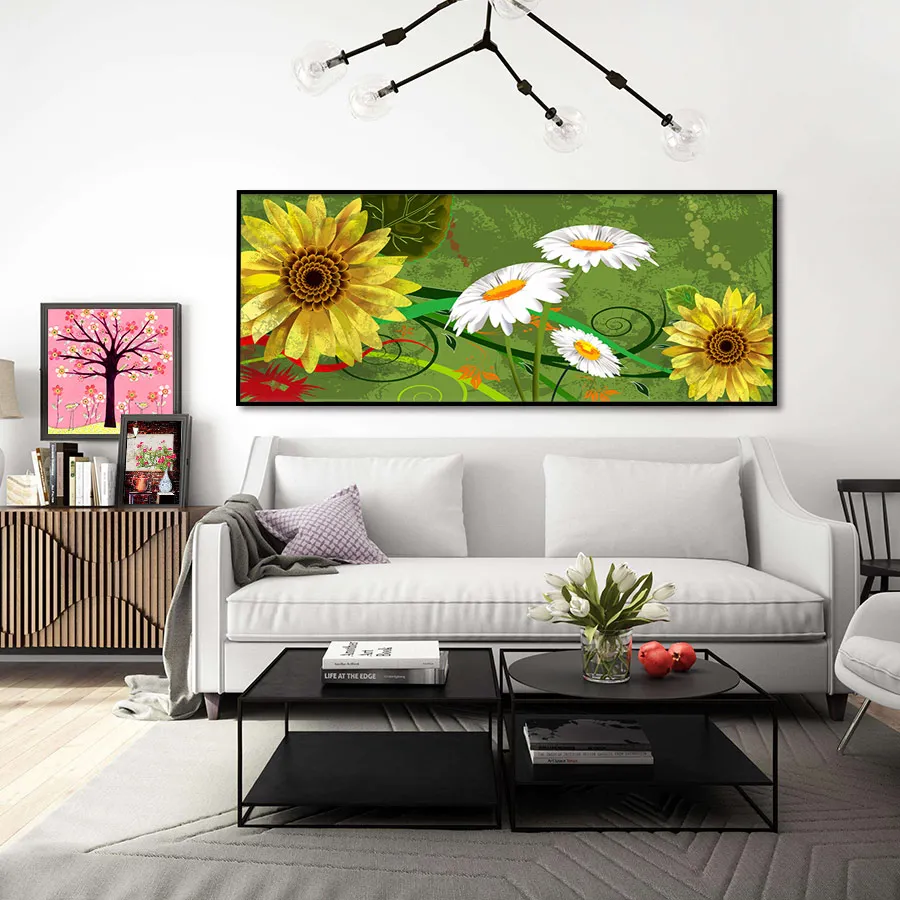 Cross Stitch Kits Embroidery DIY Needlework 11CT Stamped Kit and 14CT Counted Set for Home Decoration Patterns Flowers NCMF100