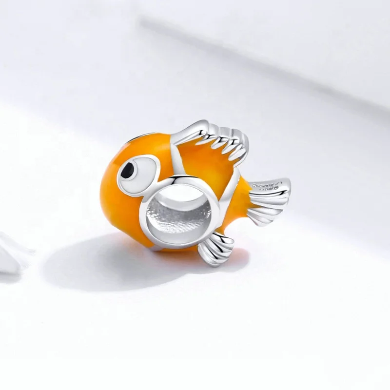 Customized by manufacturer charm silver Clownfish Bracelet Beaded Animal Silver Devil fish Sterling Silver pearls and jewels