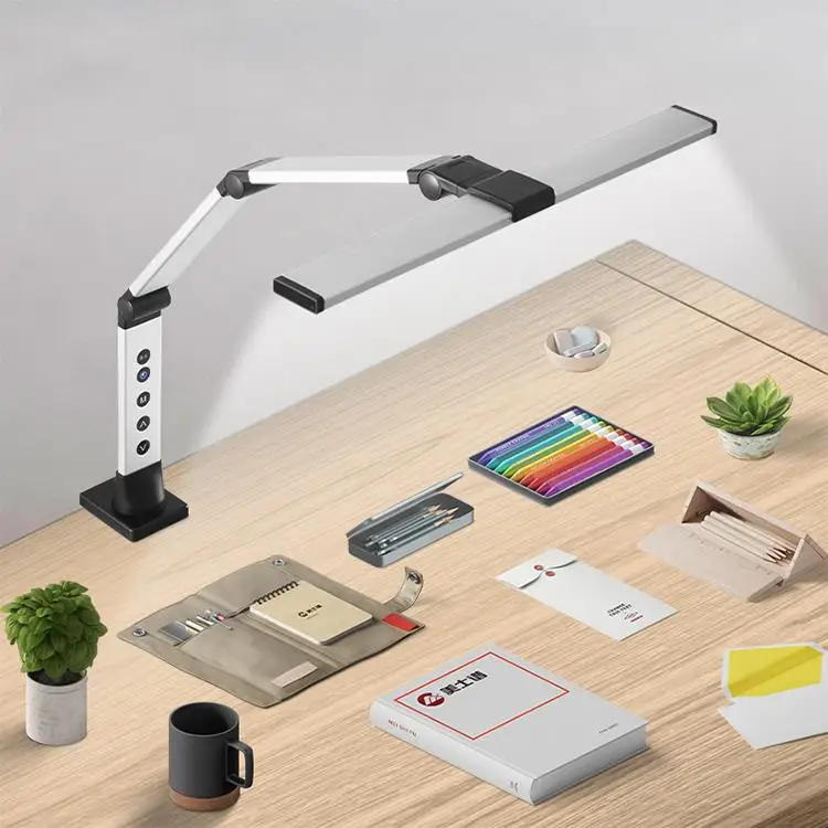 Adjustable Desktop Lamps with 5 Color Modes and 7 Brightness Levels Rechargeable Desk Eye Protection Clip Adjustable Lamp Table