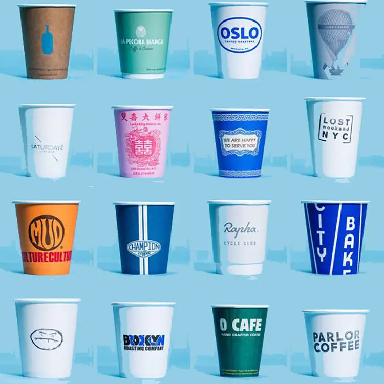 7oz 8oz 9oz 10oz 12oz 14oz 16oz Custom Disposable Coffee White Drink Paper Cup Single Wall Disposable Paper Coffee Cup