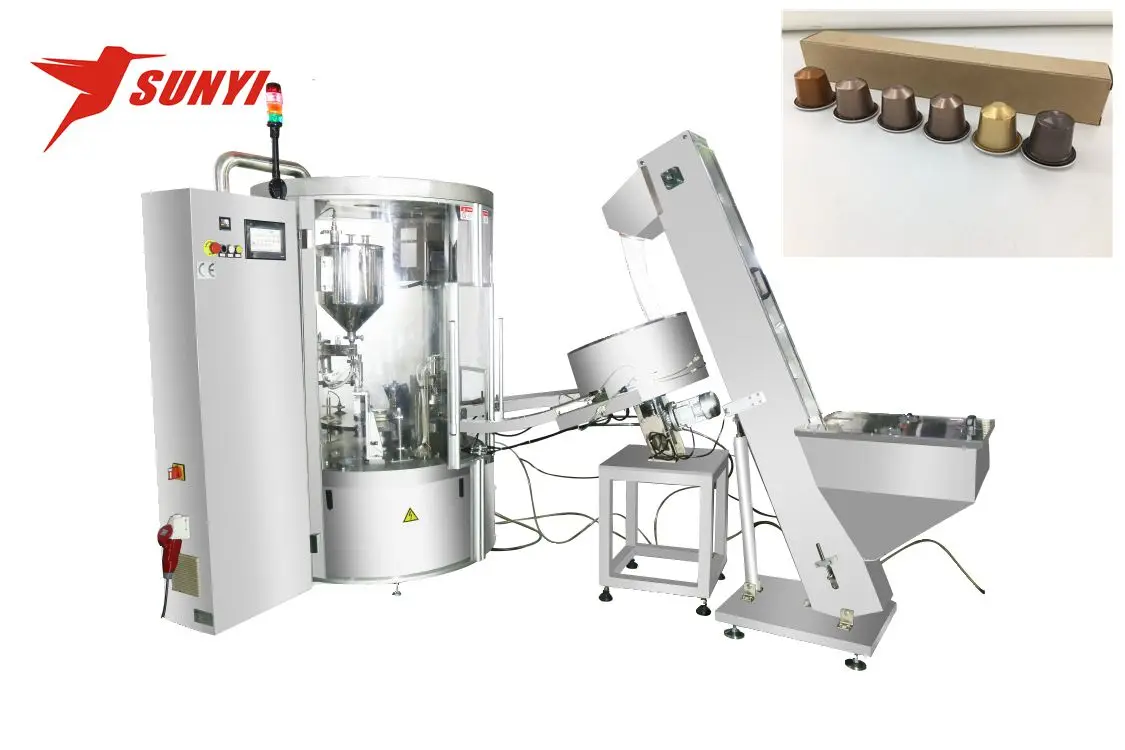 2022 Sunyi Factory Hot Selling New Design Low Price  Capsules rotary Filling Sealing Machine Powder liquid milk honey yogurt