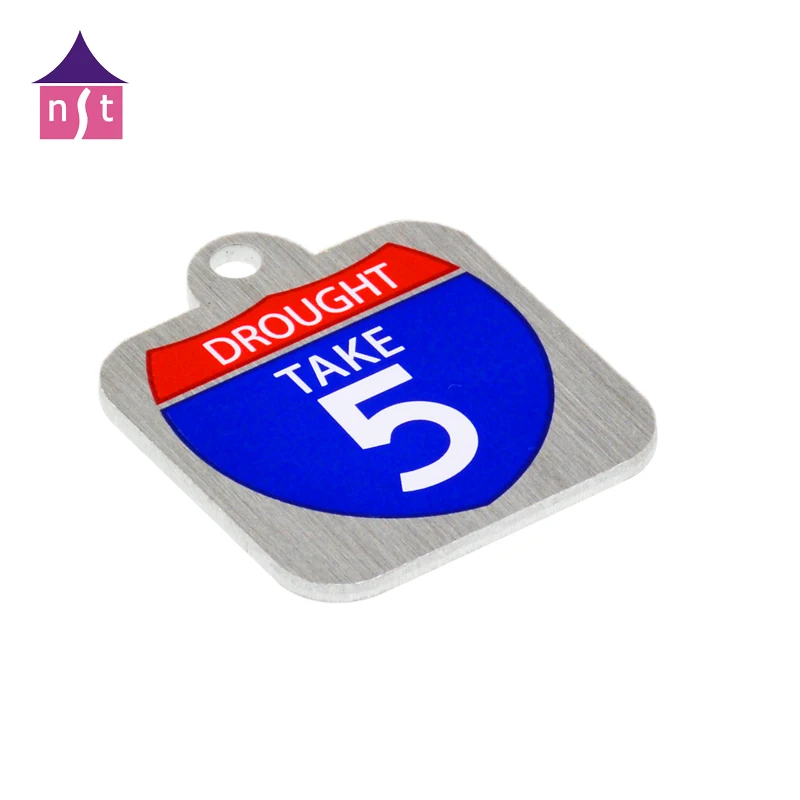 Custom print die cut metal label plate Self adhesive brand name logo stickers Anodised aluminium nameplates