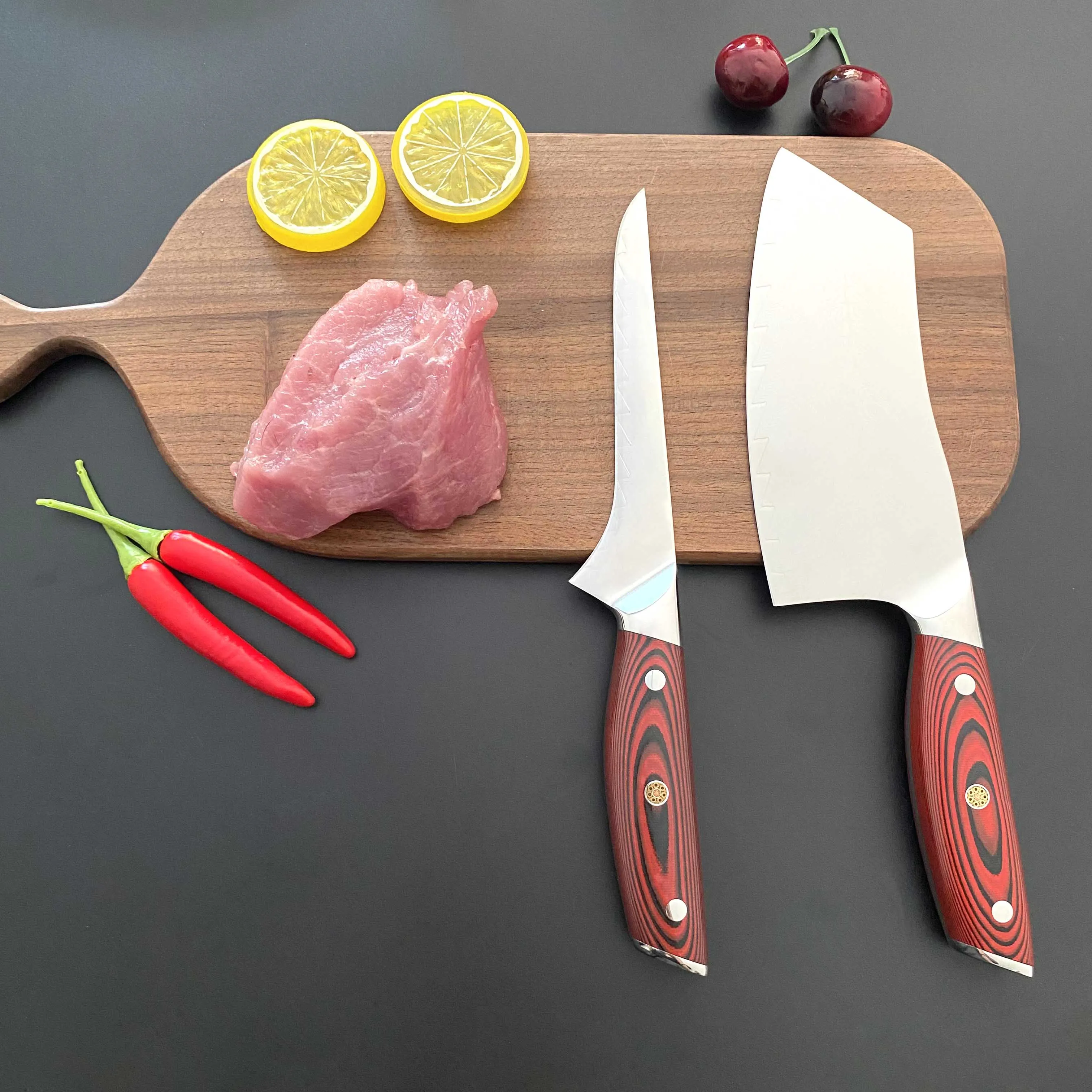 Premium Pakka Wood Handle Boning Knife 5Cr15 MoV Stainless Steel Butcher Meat Knife for Kitchen Use