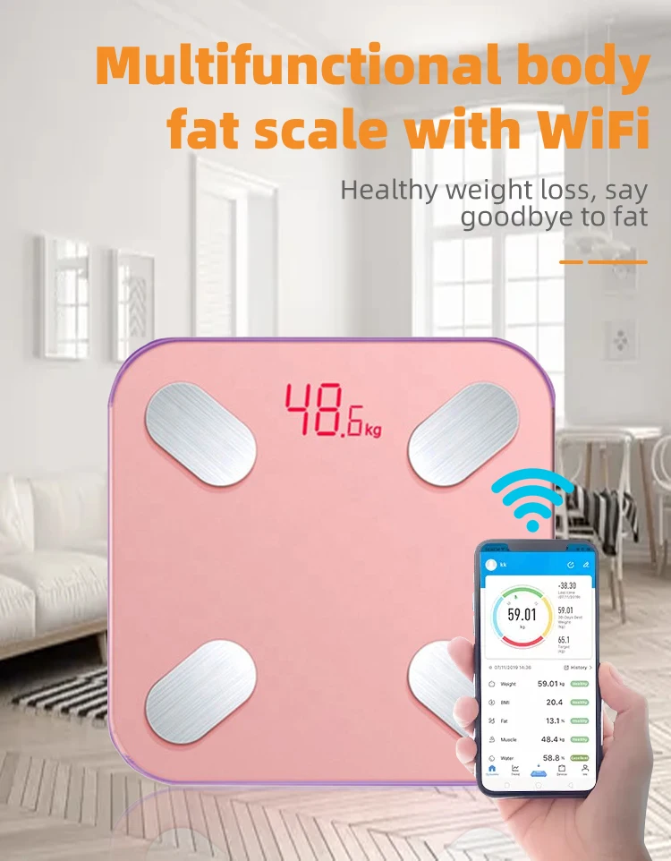 Multifunction Smart Body Composition Scale Body Fat Analyser Weighing Scale Analyzer Measures Weight Smart Body Fat Scale