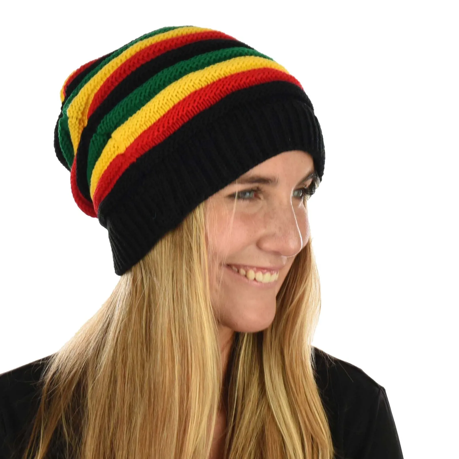 Jamaican Reggae Rasta Hat Rainbow Knit Pullover Touques Bob Marley Winter Hats