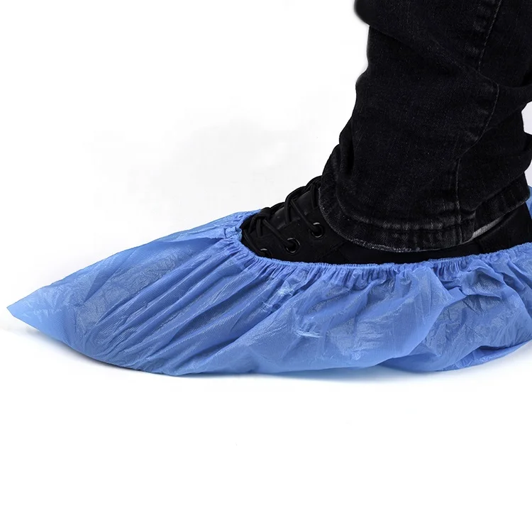 High Quality Blue Waterproof Shoe Cover Cheap Home Using PE CPE Plastic Shoe Covers