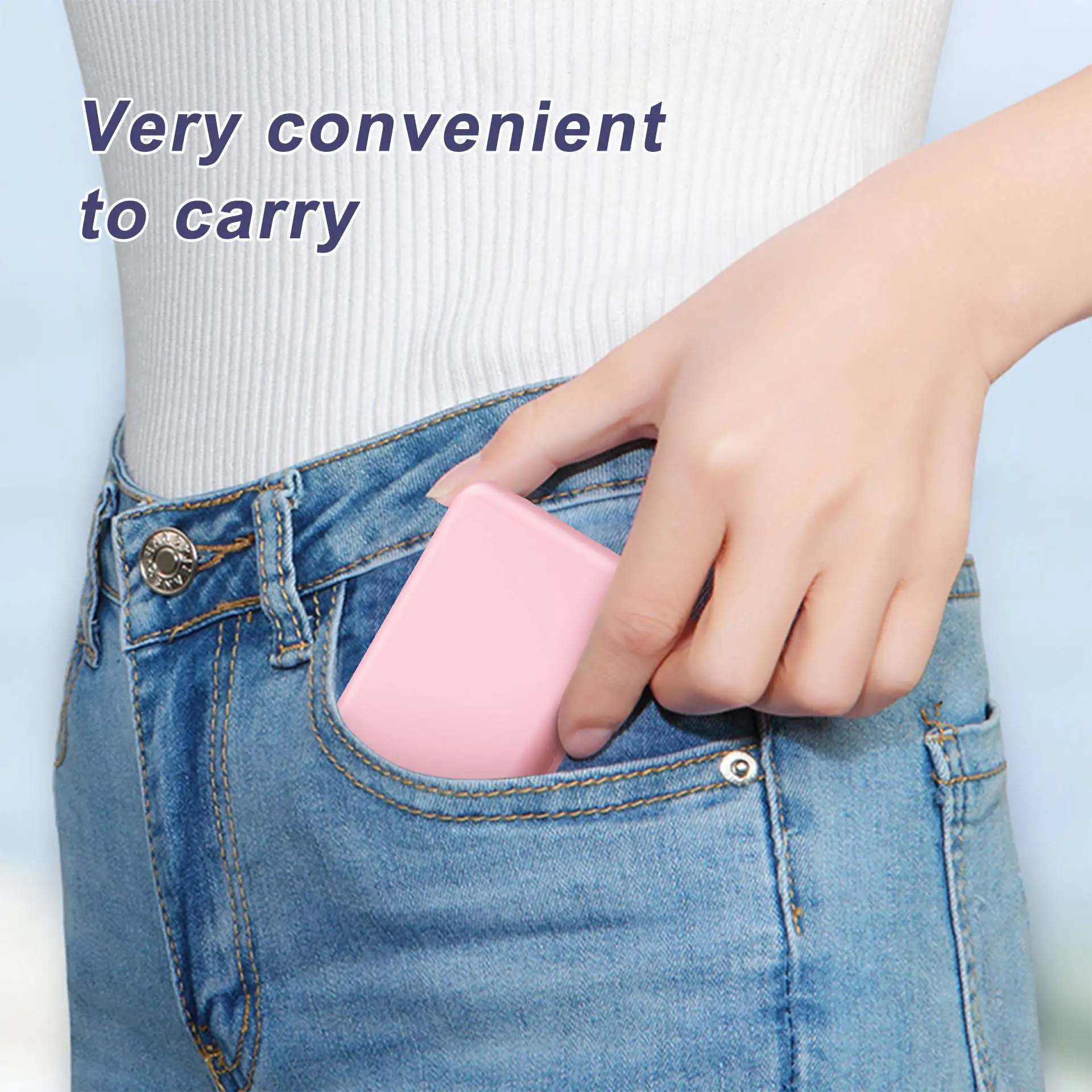 Portable Magnification Light 2-Sided Portable Foldable Handheld Gift Pink LED Small Compact Travel Makeup Mirror