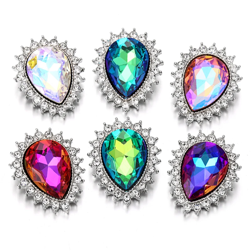 
Snap Jewelry Rhinestone Flower 18mm Snap Buttons Fit Bracelet Necklace Mixed Style Snaps Buttons Jewelry 