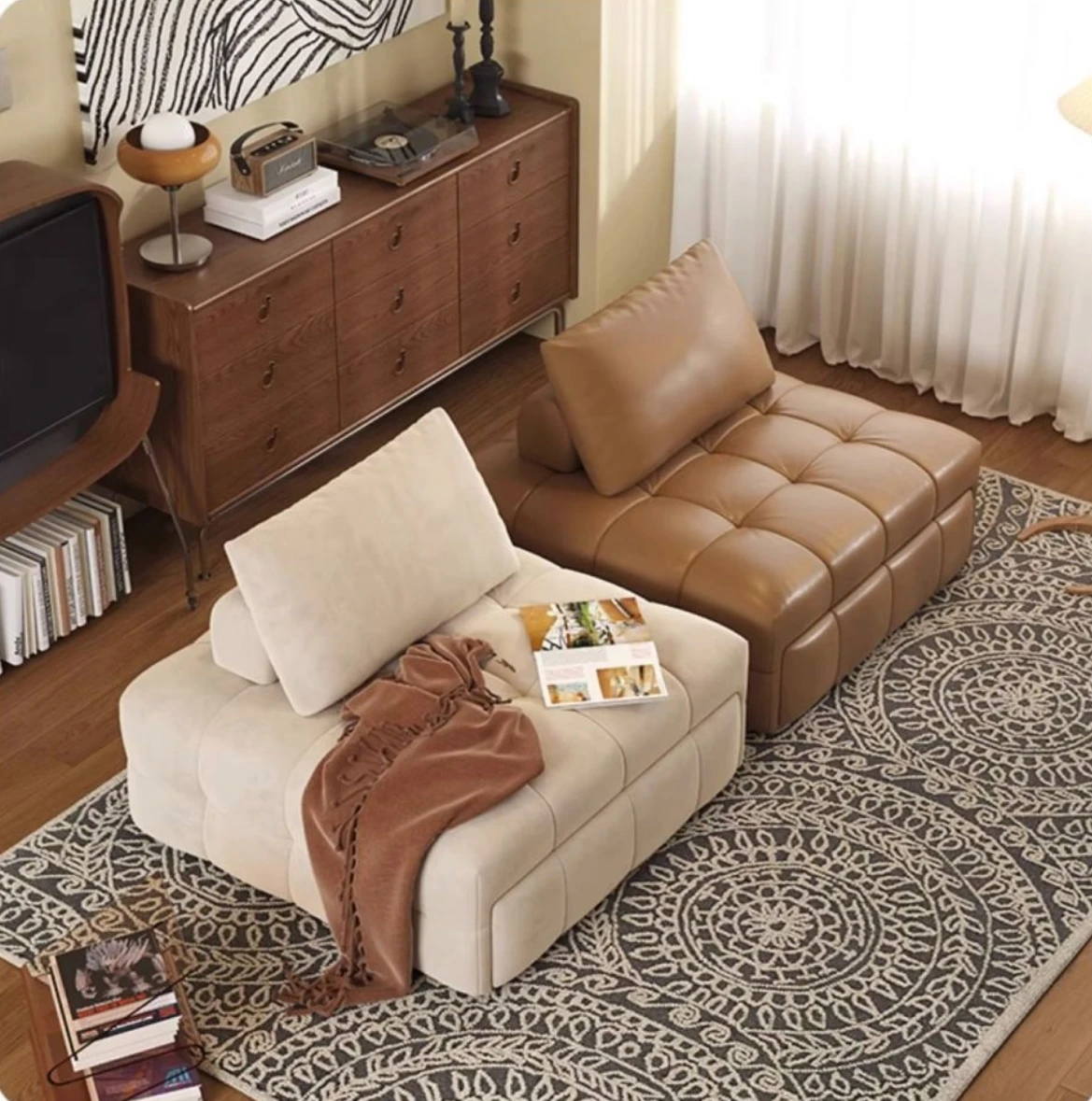 Hot Selling America Ready-Made 6 Seat Modular Sectional Sofa U Shaped Air Leather Sofa with Storage Sofa Bed