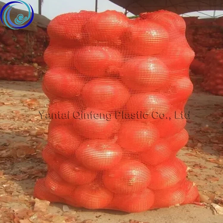 PP Durable 50kg Leno Fruit Vegetable Plastic Packaging Drawstring Bean Onion Potato PP Mesh Net Bag