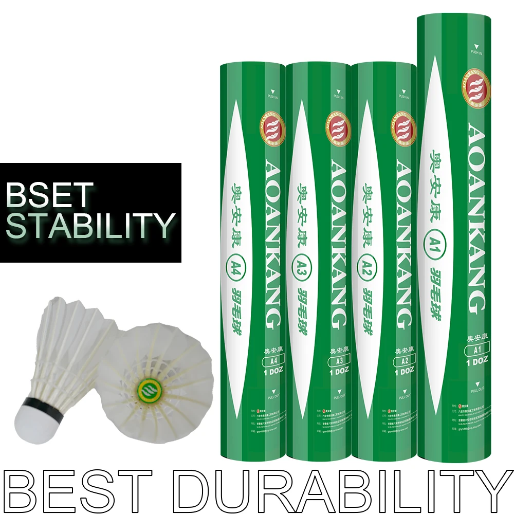 Wholesale Brand High Quality Reasonable Price Goose Feather Badminton Shuttlecocks Fashion White OEM Customized Head Logo Style