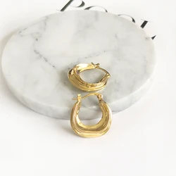 Irregular Leaf Metal Small Hoop Earring Women Bijoux Ethnic Tribal Huggie Earring Simple Statement Wholesale Fine Jewellery Gift