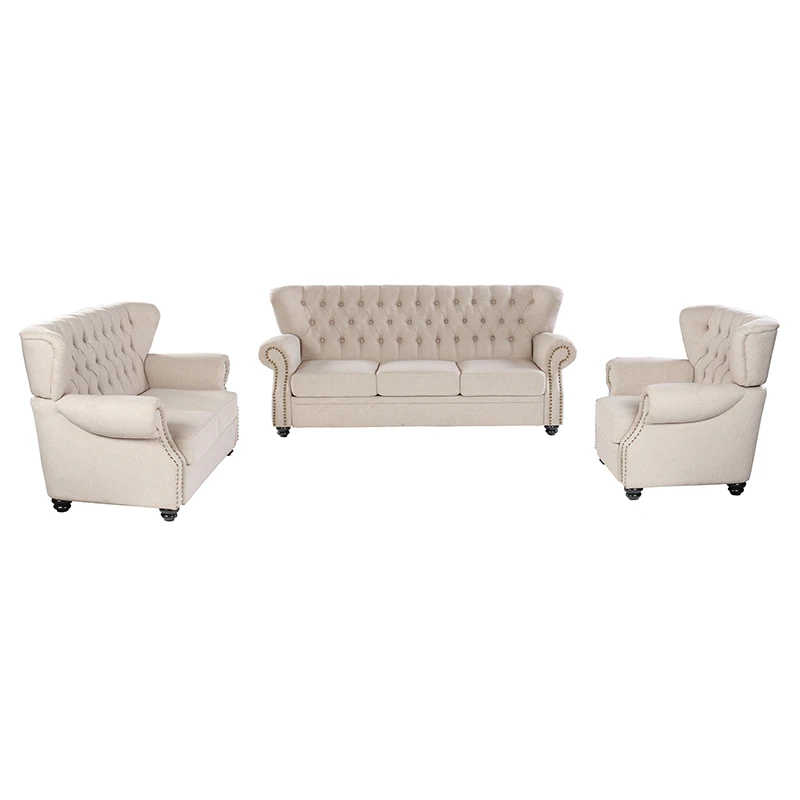 Популярный в Европе и Америке деревянная рама железная рама льняной деревянный комплект кожаного дивана наборы мебели для гостиной