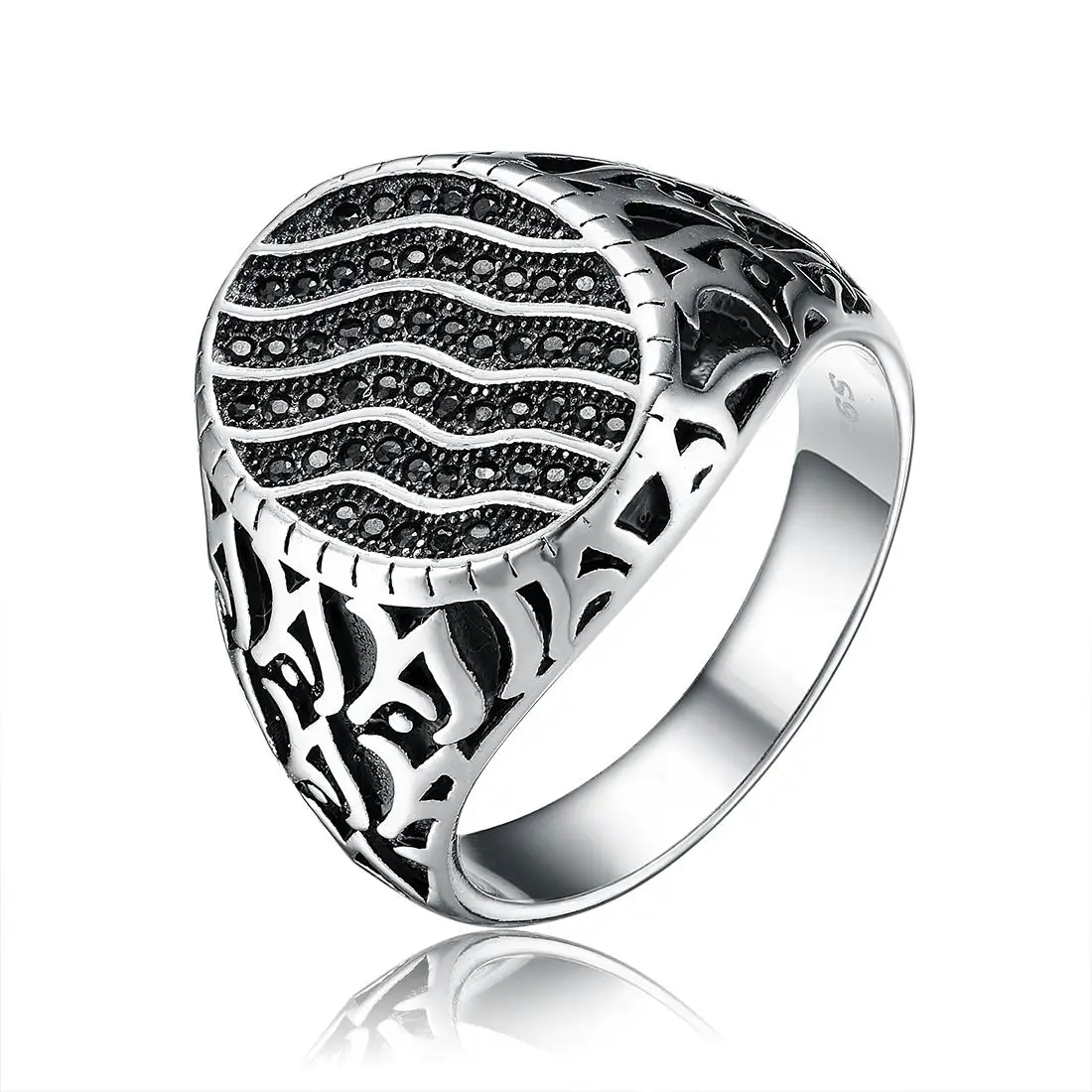 RN6602 Aceworks Top Fashion big agate stone turkish silver men ring