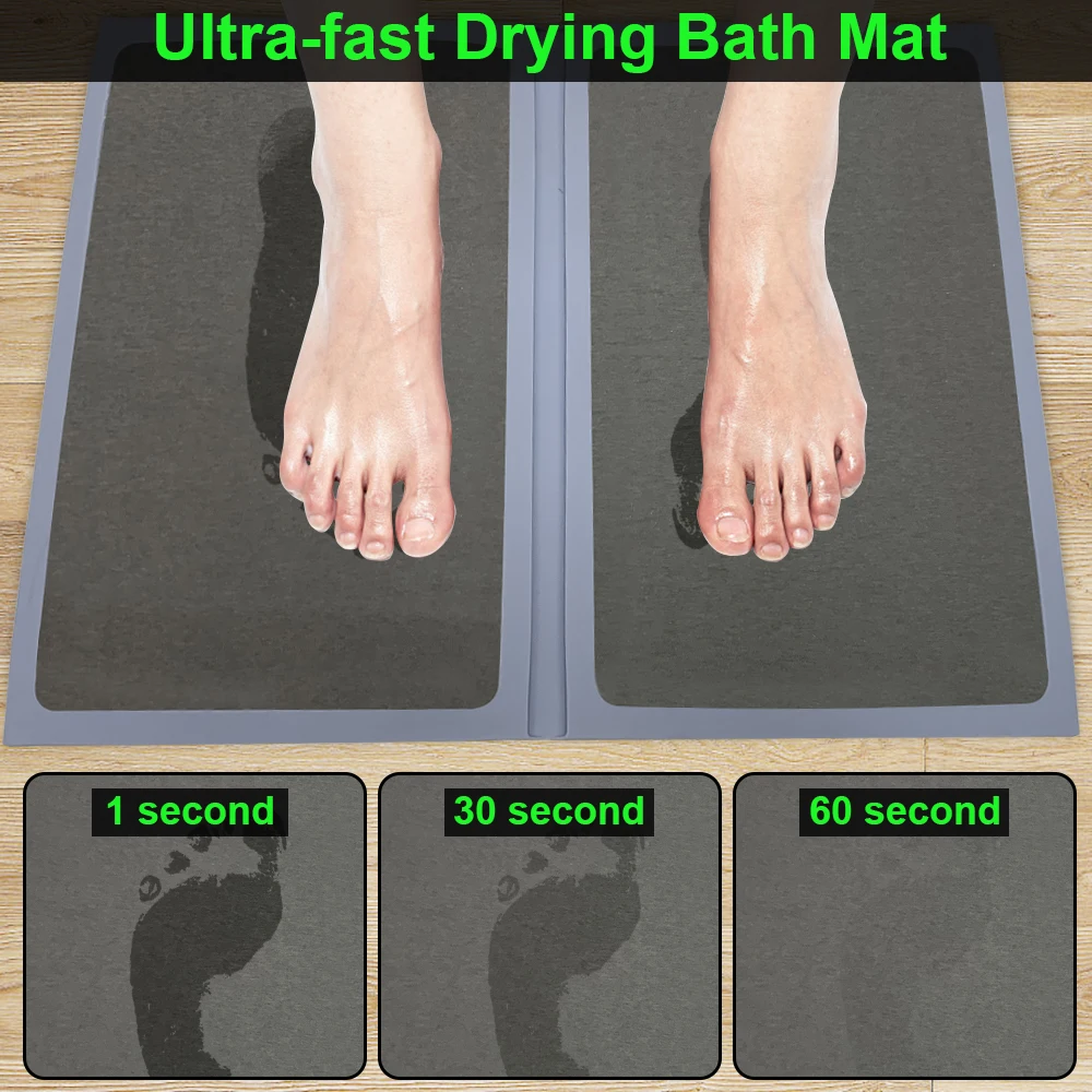 Super Absorbent Quick Drying Bathroom Floor Diatomite Stone Bath Mat Diatomaceous Earth Shower Mat