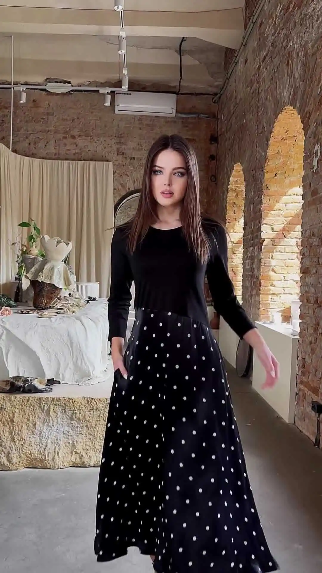 2024 Women Dress Female Fashion Long Sleeve Floral Print Long Maxi Dress Ladies Casual Ankle-length Vestido