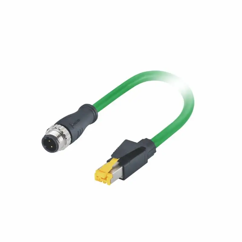 RJ45 male to M12 A-Code male molded 1.5m Cat 5e SFTP 4x2x24AWG 5 million drag chain cable