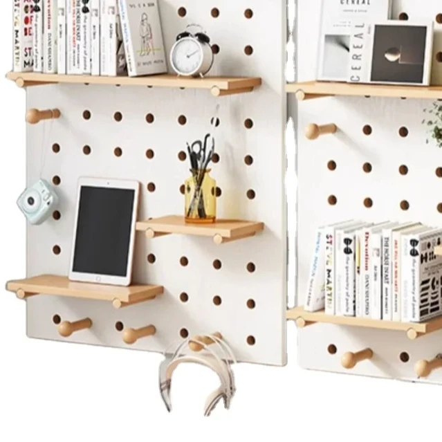 Wooden Wall Porch Den Display Storage Nail Board withShelf Corner Bathroom/Living Room Shelf for WeddingDecorations