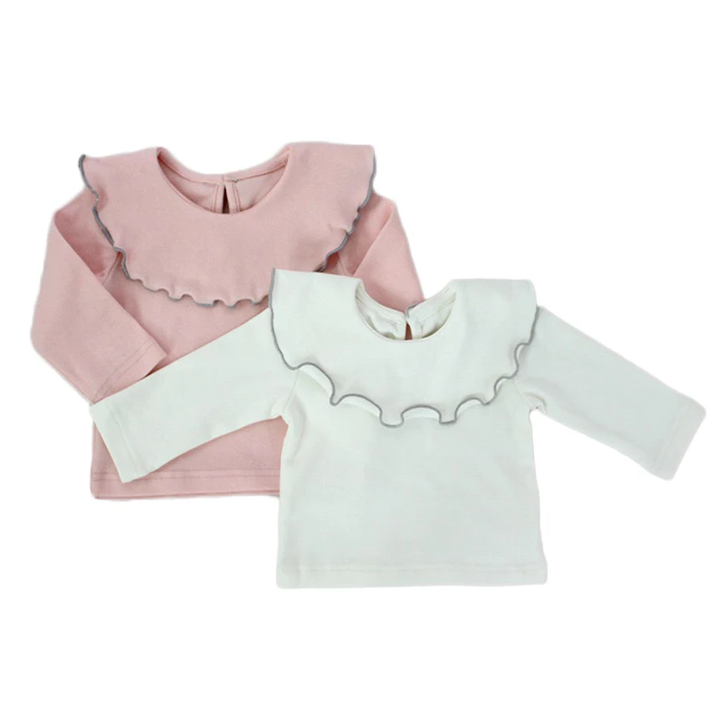 
Newborn Cotton Baby Long Sleeve T Shirt Ruffles Collar Baby Girl Top 