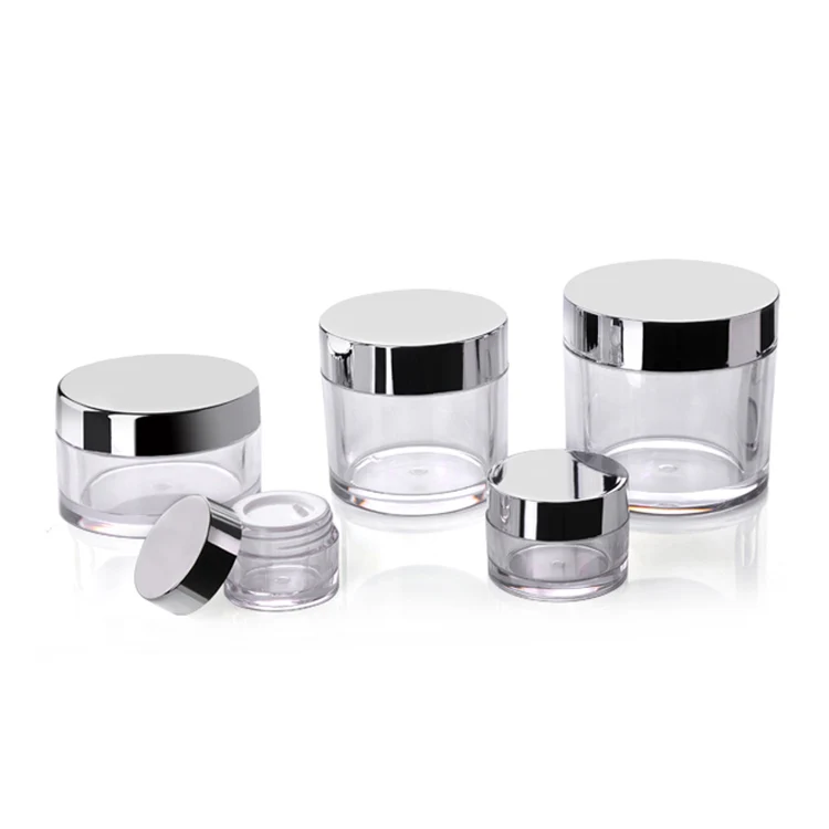 Topfeel Best Sell Thick Wall PETG Plastic Jar With Glossy Silver Lids
