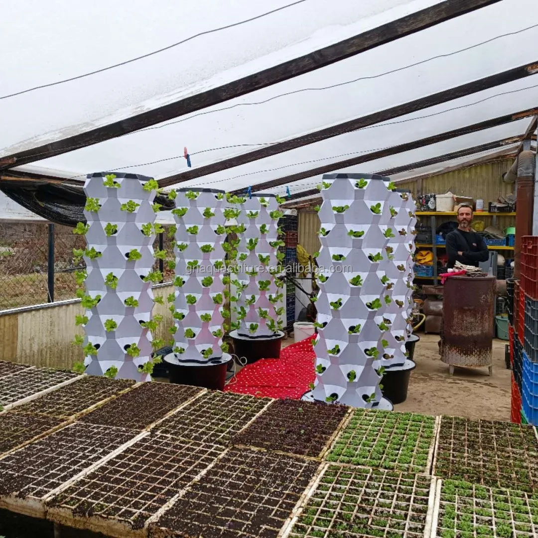 Greenhouse Gutters 30-60plants vertical lettuce tower Vertical hydroponic tower system Tunnel