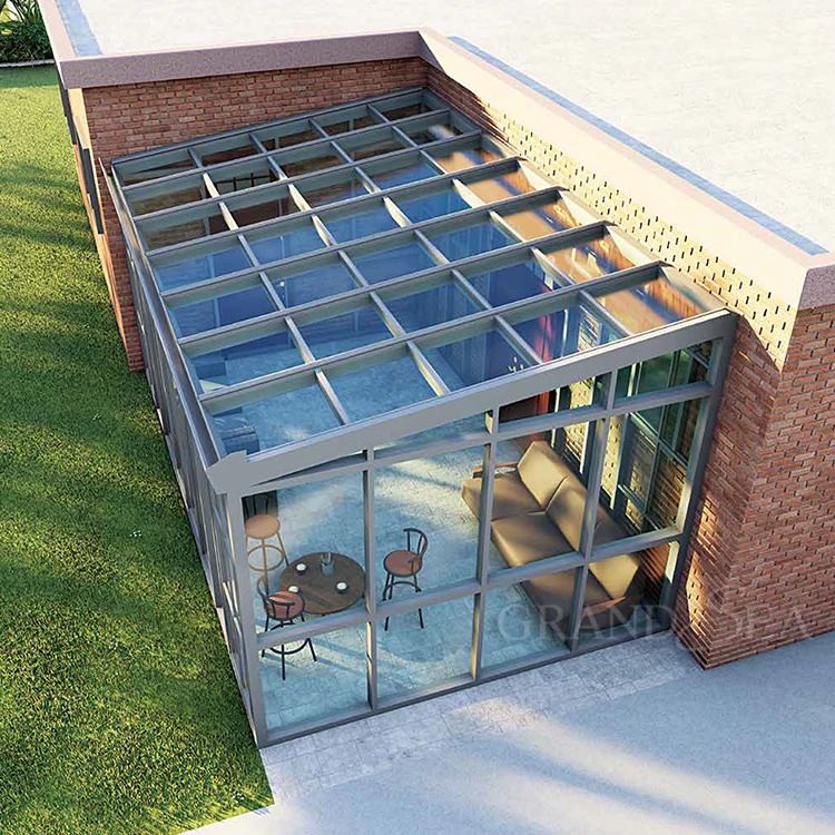 Commercial use aluminum sunroom prefabricated custom conservatory casa megasun solarium house