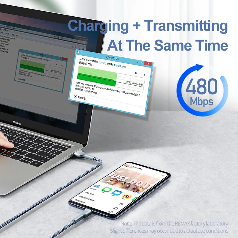  Remax Join Us 2.4A зарядный usb-кабель для передачи данных устойчивый к изгибу кабель типа C освещения/телефона