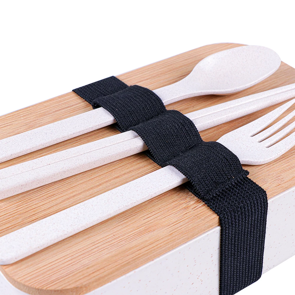 BPA Free Dishwasher Safe Bamboo Lid Wheat Straw Plastic Bento Lunch Box Food Container