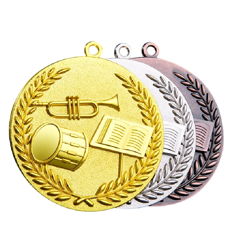 Grand Dream Awards High Relef Music Recital Band Medals Star Award Trophy Student School Champion Winner  with  Neck Ribbons