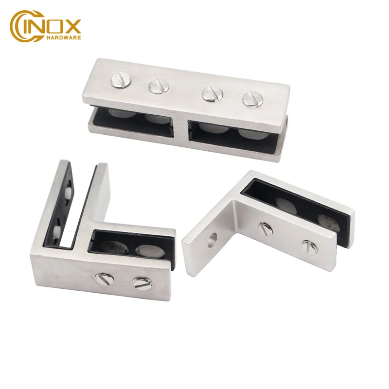 Glass Balustrade Clamp 90 / 180 Degree Glass Clip Corner Clamps Stainless Steel 316 Glass Balustrade Clips